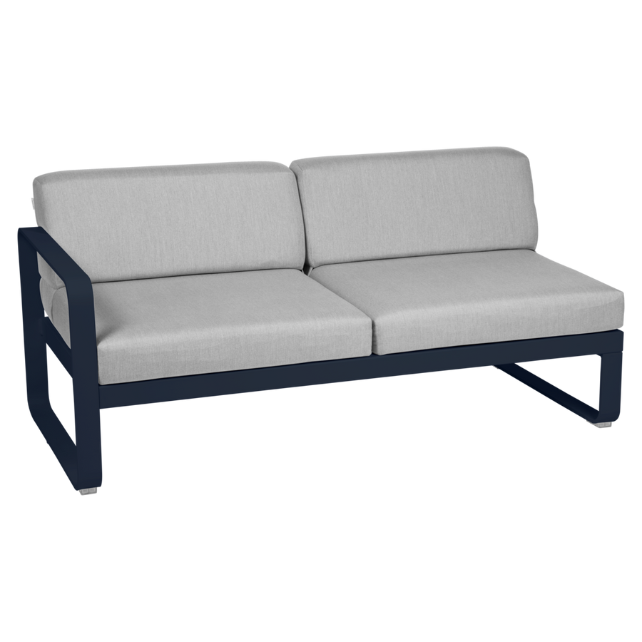 Fermob- Bellevie 2 Seater Left Module - Flannel Grey Cushions