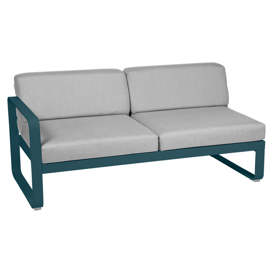 Fermob- Bellevie 2 Seater Left Module - Flannel Grey Cushions
