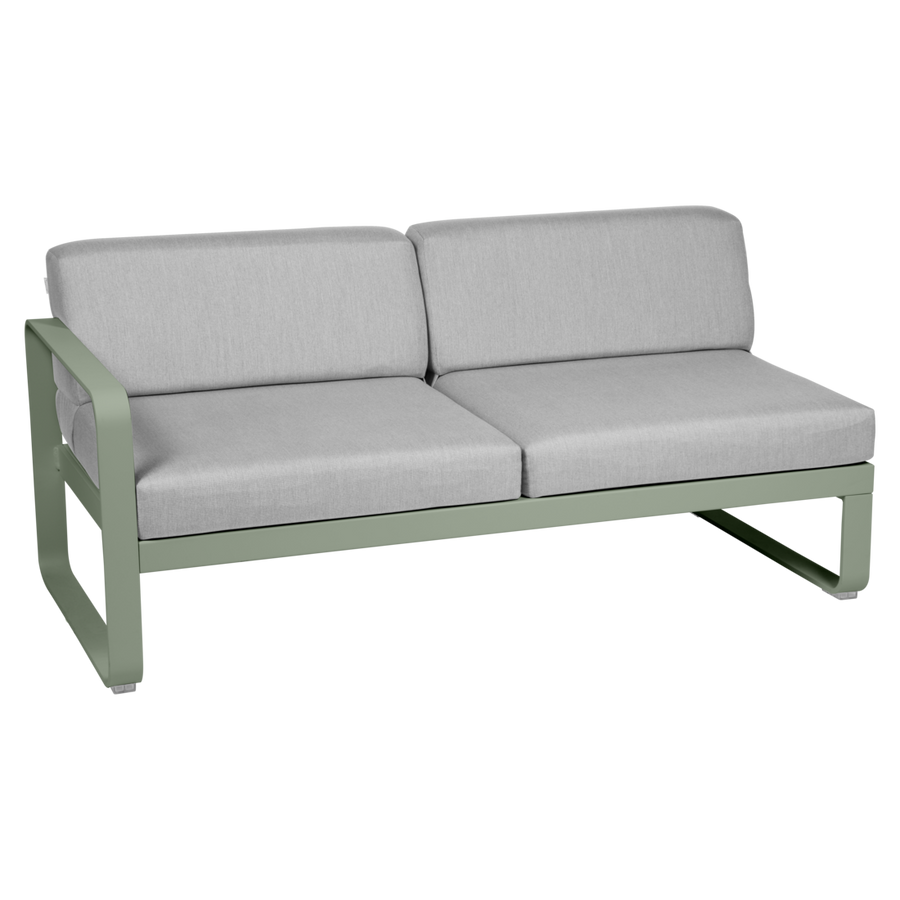 Fermob- Bellevie 2 Seater Left Module - Flannel Grey Cushions