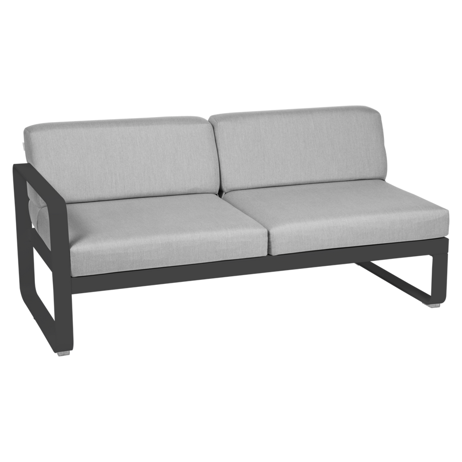 Fermob- Bellevie 2 Seater Left Module - Flannel Grey Cushions