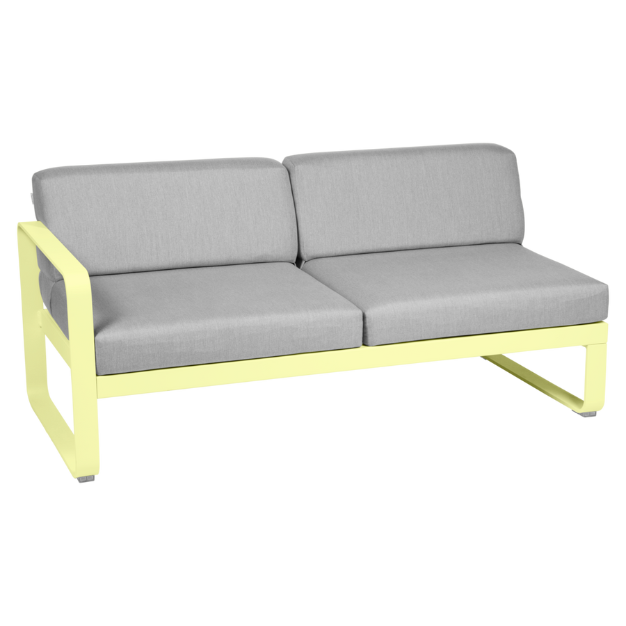 Fermob- Bellevie 2 Seater Left Module - Flannel Grey Cushions
