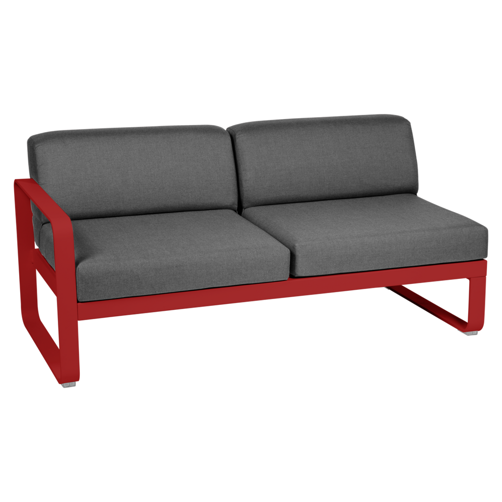 Fermob- Bellevie 2 Seater Left Module - Graphite Grey Cushions