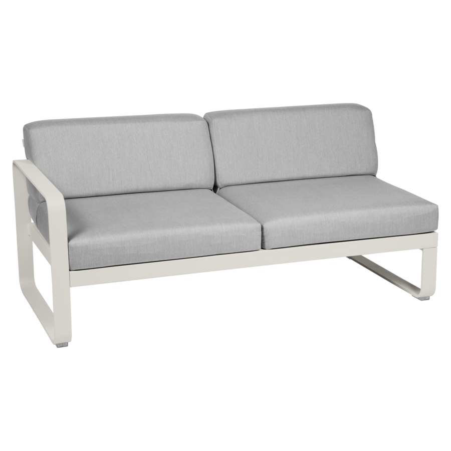 Fermob- Bellevie 2 Seater Left Module - Flannel Grey Cushions