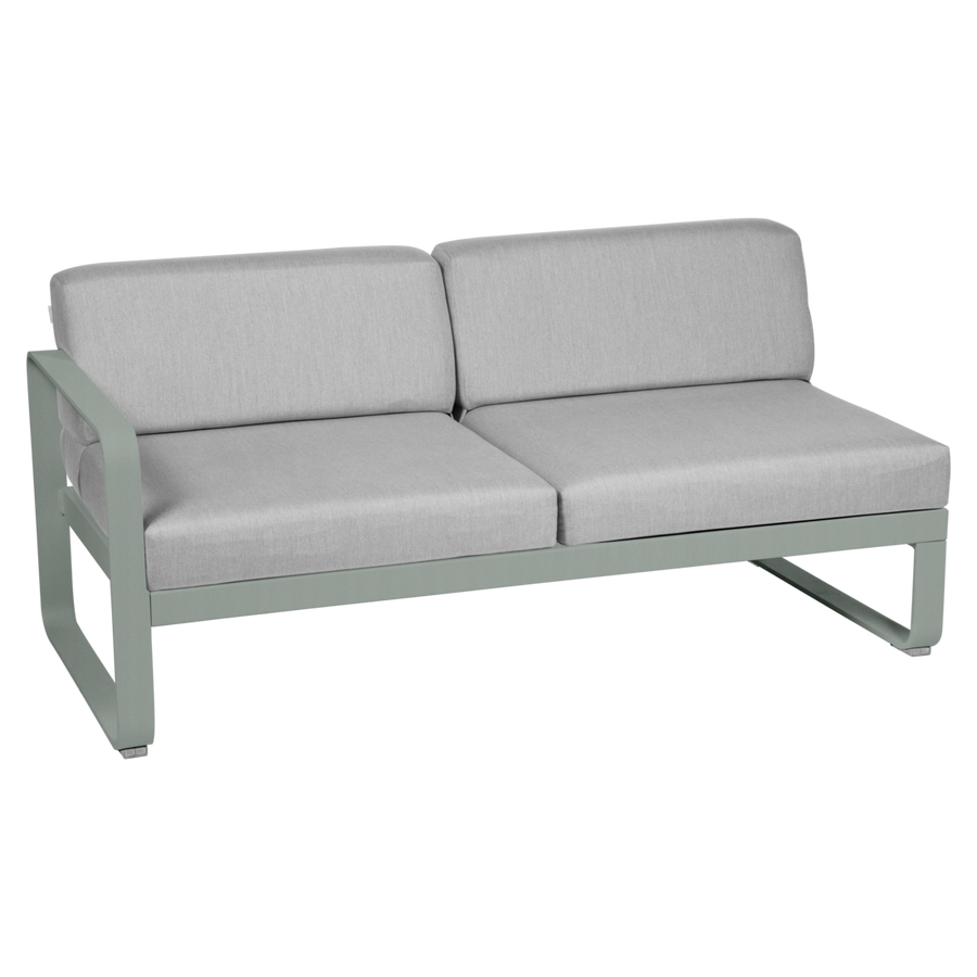Fermob- Bellevie 2 Seater Left Module - Flannel Grey Cushions