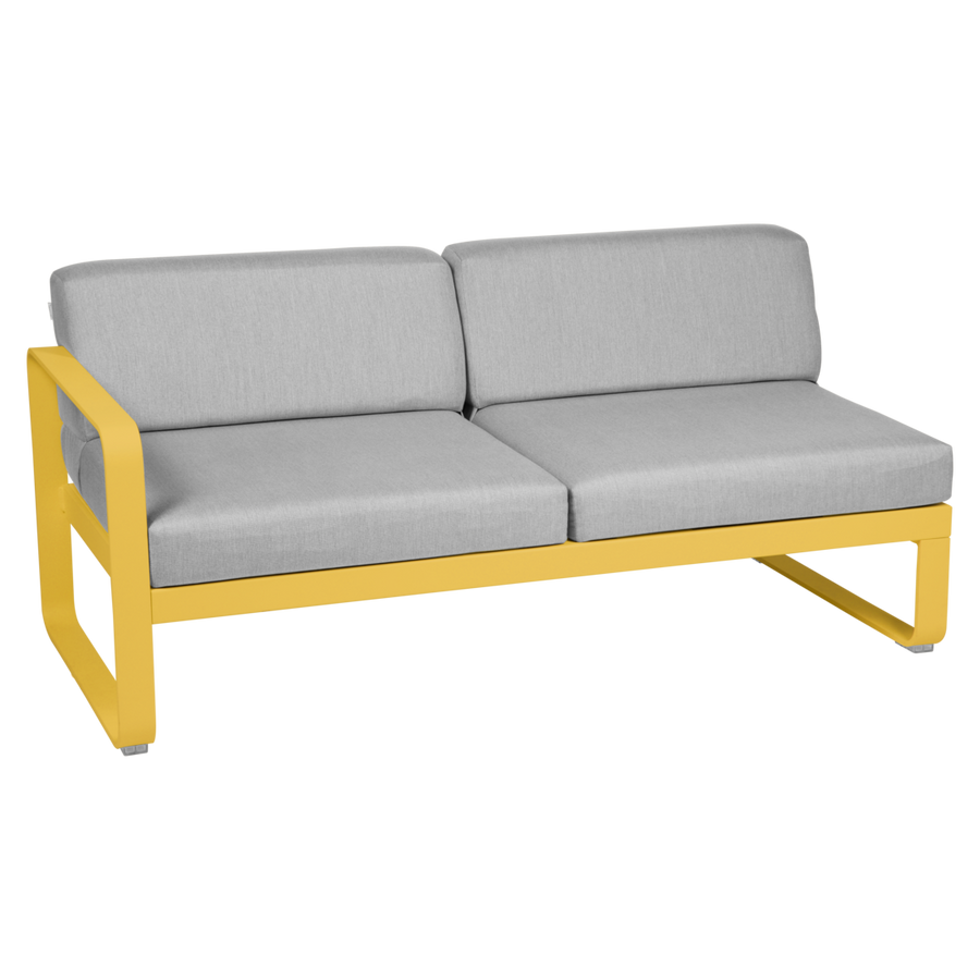 Fermob- Bellevie 2 Seater Left Module - Flannel Grey Cushions