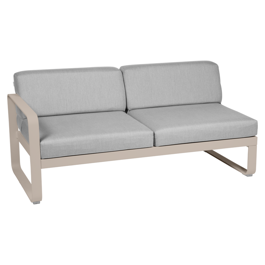 Fermob- Bellevie 2 Seater Left Module - Flannel Grey Cushions