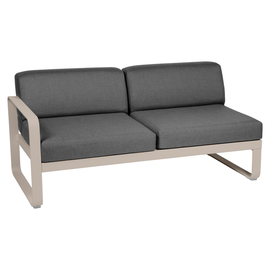 Fermob- Bellevie 2 Seater Left Module - Graphite Grey Cushions