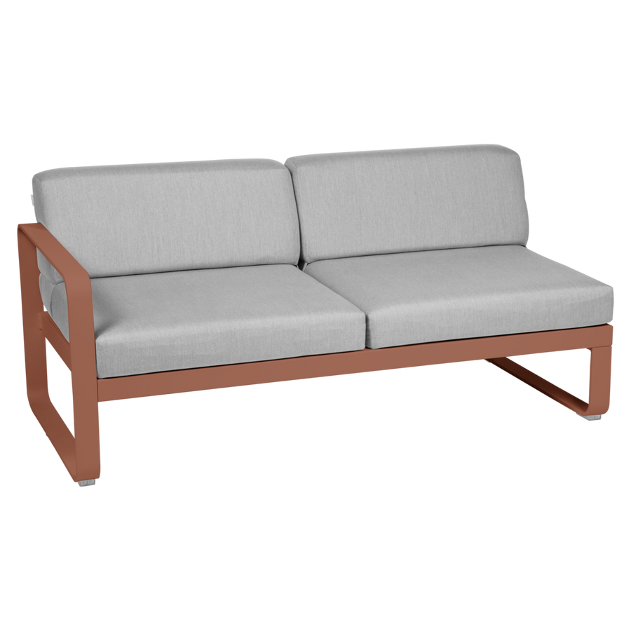 Fermob- Bellevie 2 Seater Left Module - Flannel Grey Cushions