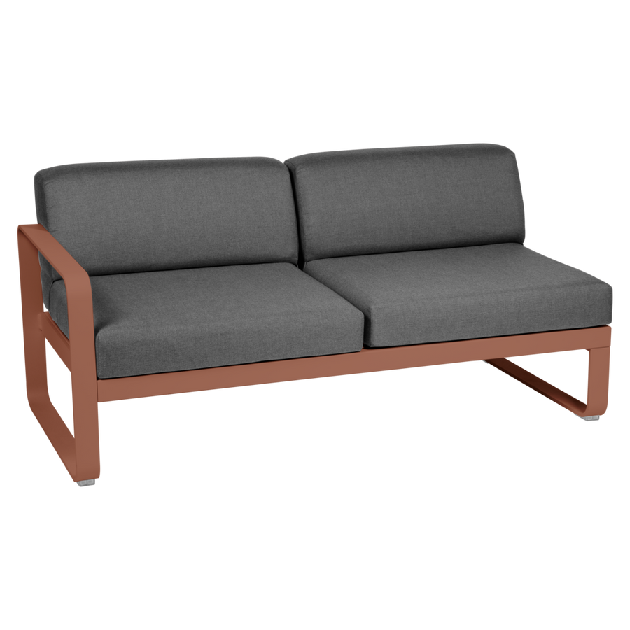 Fermob- Bellevie 2 Seater Left Module - Graphite Grey Cushions