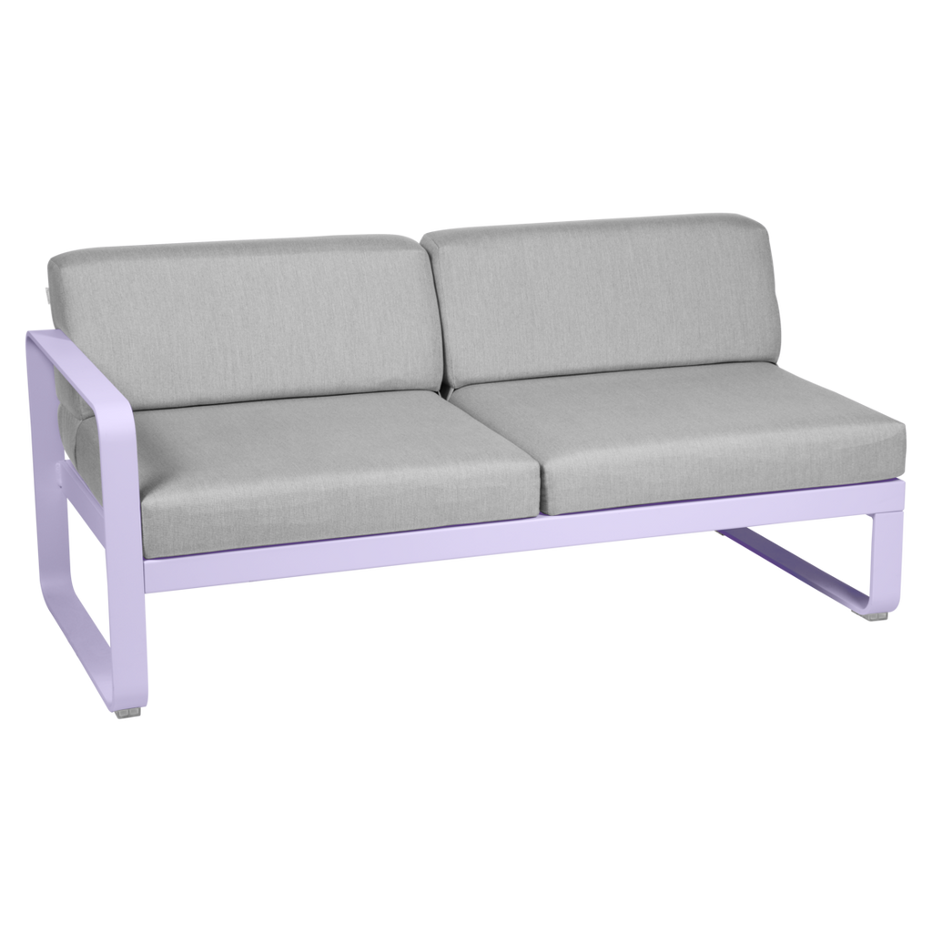 Fermob- Bellevie 2 Seater Left Module - Flannel Grey Cushions