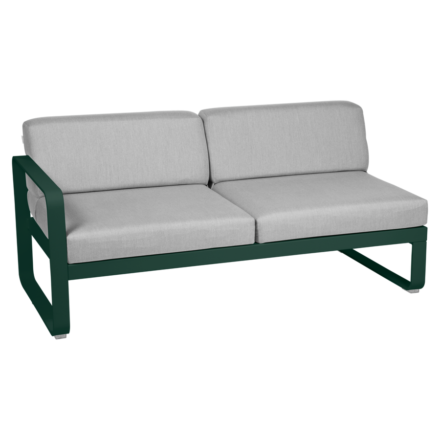 Fermob- Bellevie 2 Seater Left Module - Flannel Grey Cushions