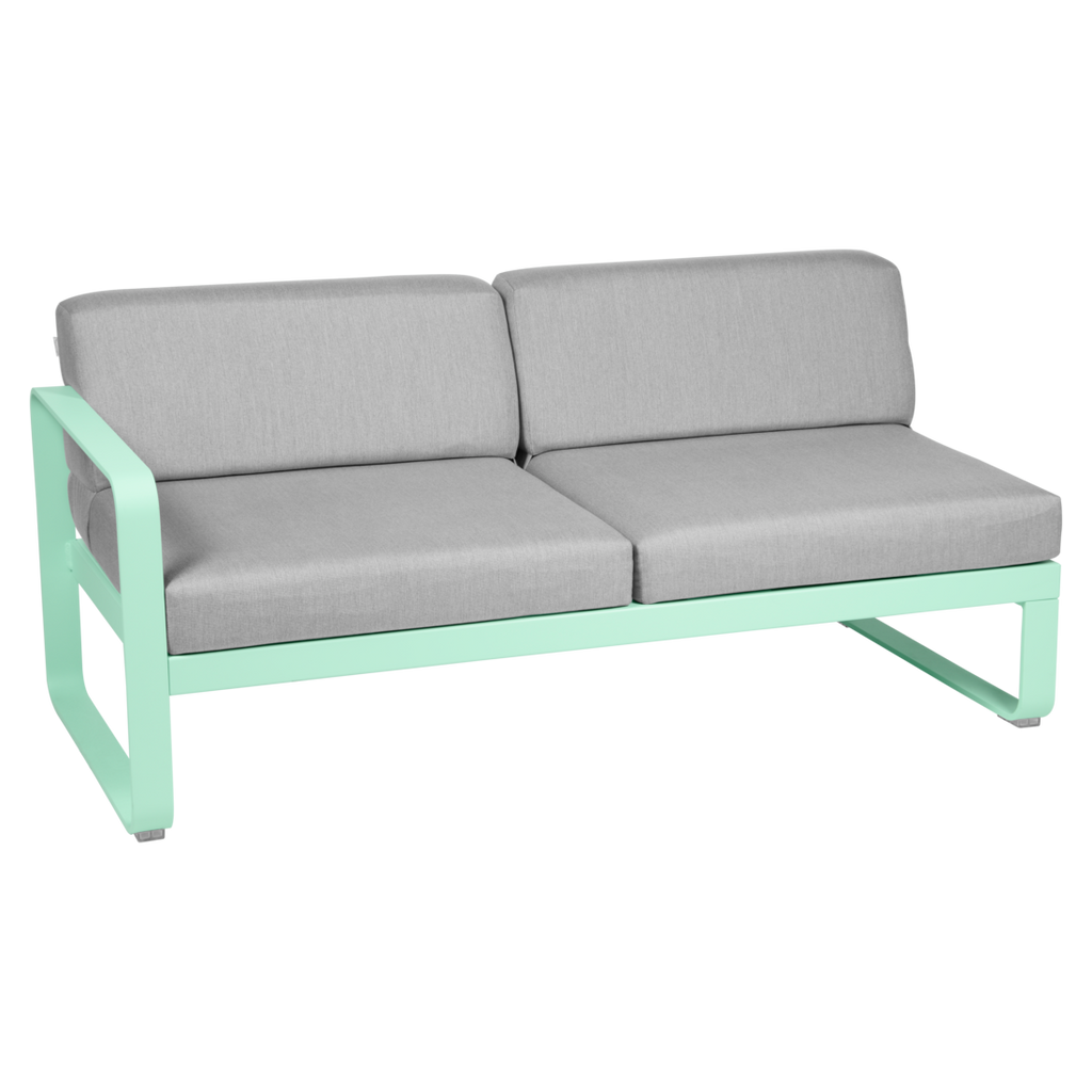 Fermob- Bellevie 2 Seater Left Module - Flannel Grey Cushions