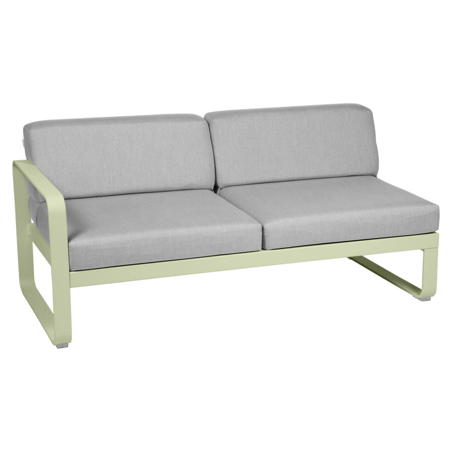 Fermob- Bellevie 2 Seater Left Module - Flannel Grey Cushions