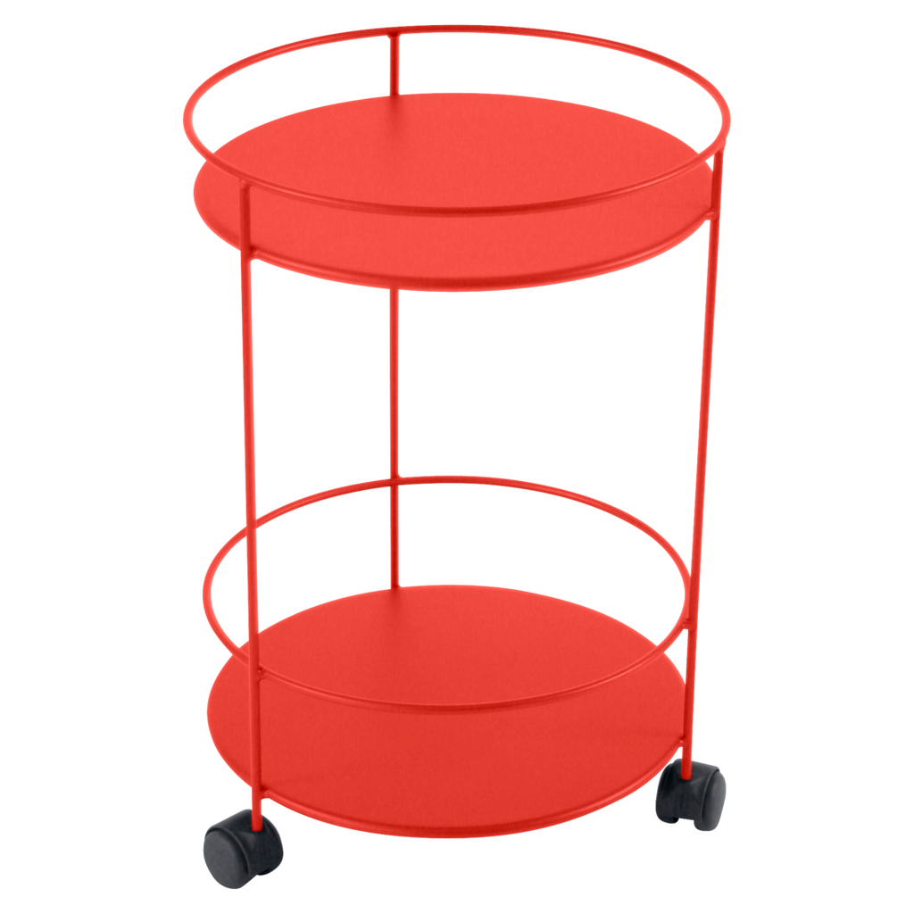 Fermob- Guinguette Collection Side Wheeled Table with Solid Double Top