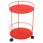 Fermob- Guinguette Collection Side Wheeled Table with Solid Double Top