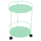 Fermob- Guinguette Collection Side Wheeled Table with Solid Double Top