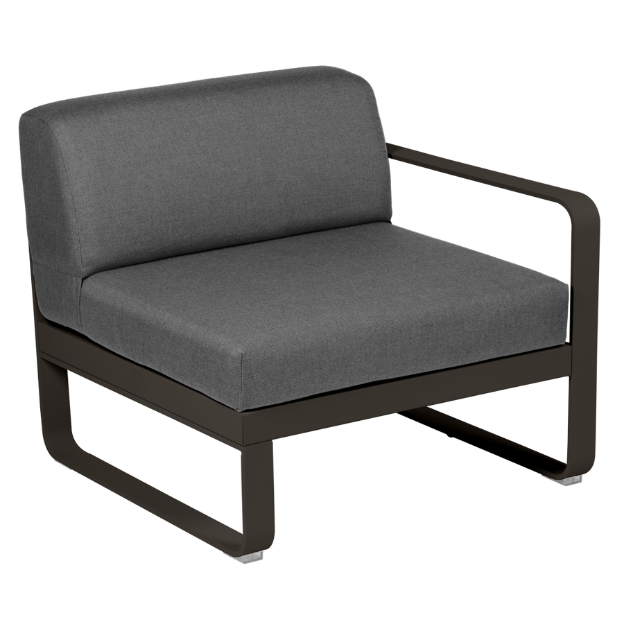 Fermob- Bellevie 1 Seater Right Module - Graphite Grey Cushions