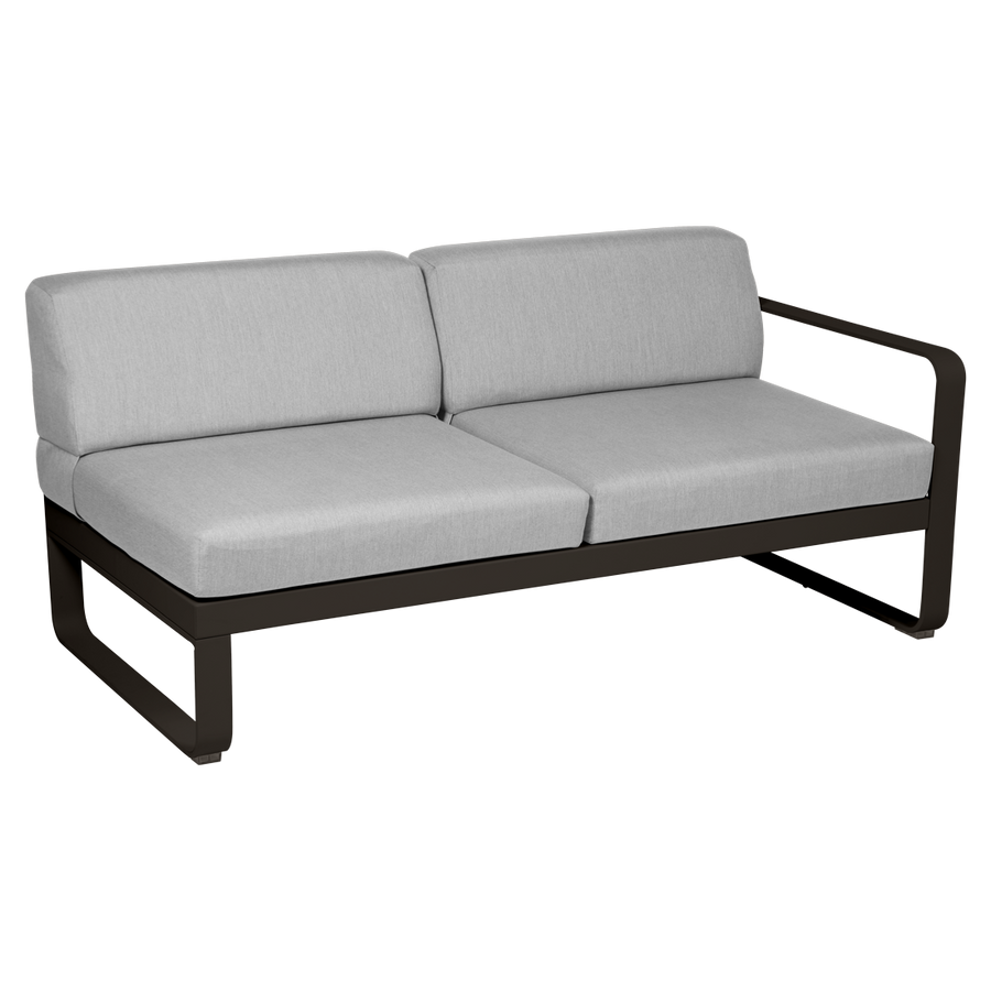 Fermob- Bellevie 2 Seater Right Module - Flannel Grey Cushions