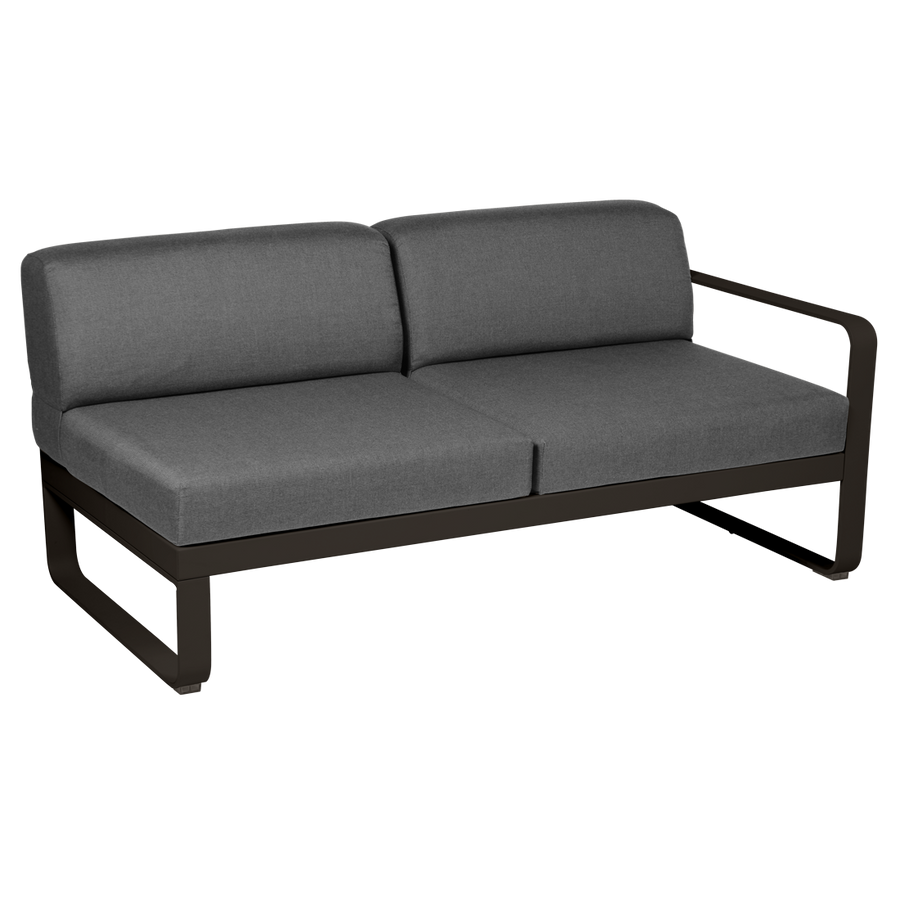 Fermob- Bellevie 2 Seater Right Module - Graphite Grey Cushions