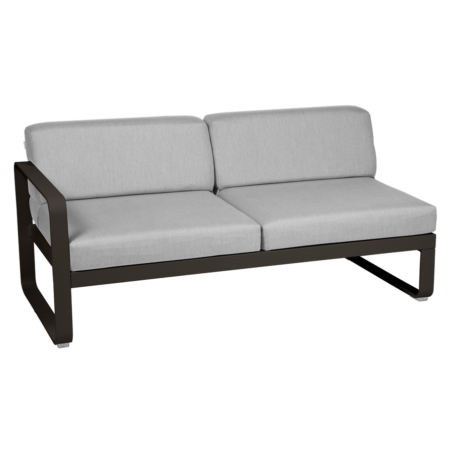 Fermob- Bellevie 2 Seater Left Module - Flannel Grey Cushions