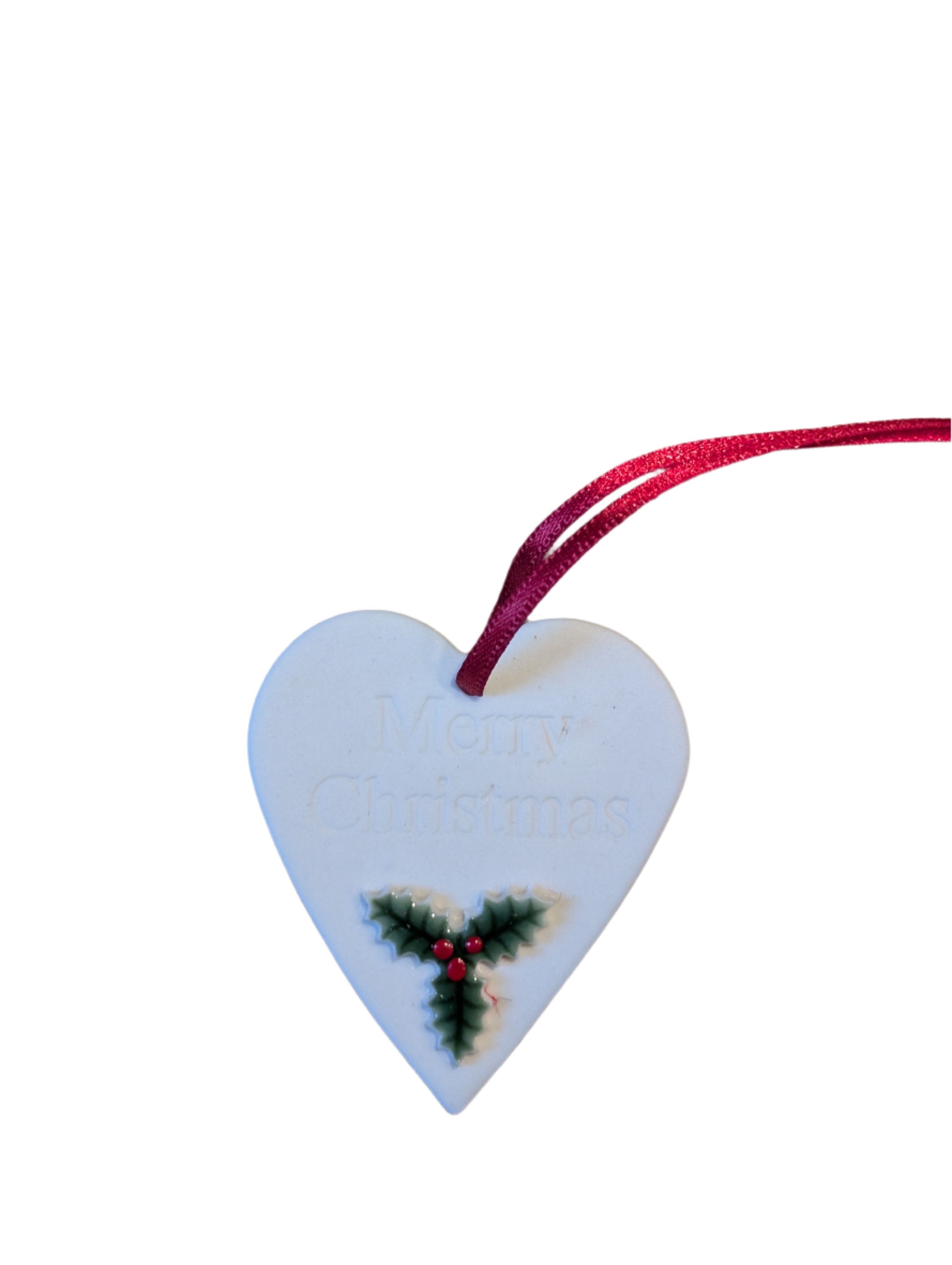 Angel Ceramics Hand Painted Heart/ Merry Christmas