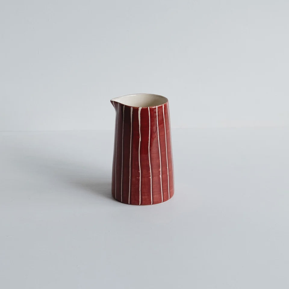 Musango - Creamer Jug Sgrafitto Stripe | Paprika