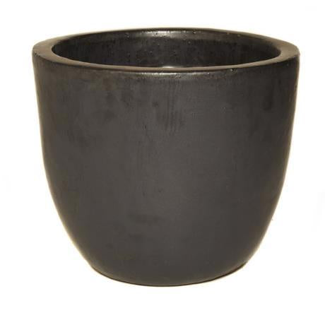The Pot Company - Glazed Ceramic Classic Egg Pot "Charcoal" 310mm X 280mm