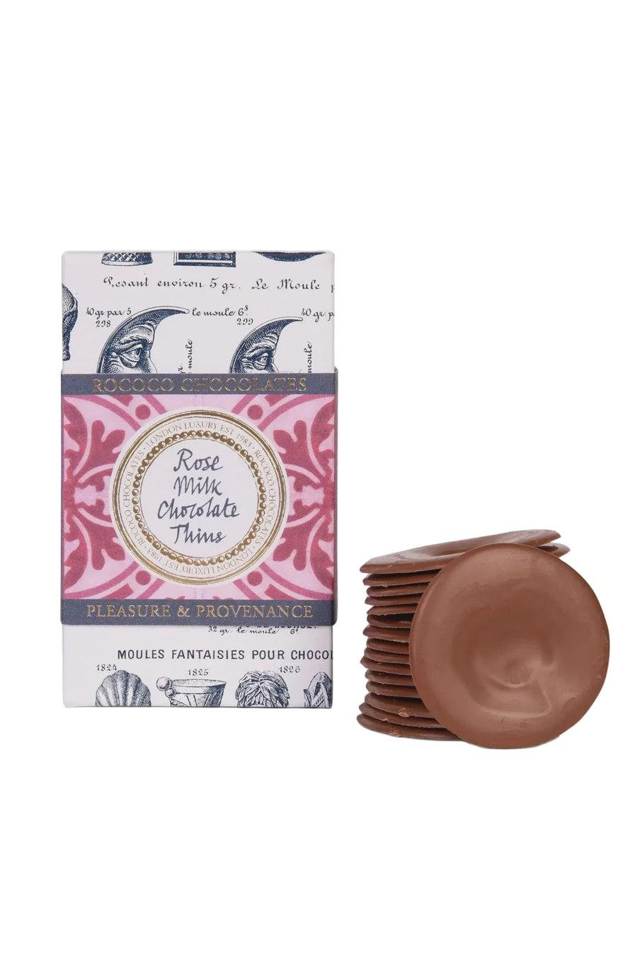 Rococo Milk Chocolate with Rose Wafer Thins