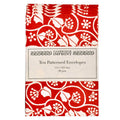 Cambridge Imprint - 10 Patterned Envelopes / Small Ivy Stripe Red