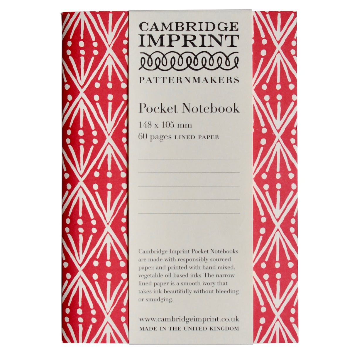 Cambridge Imprint - Pocket Notebook / Selvedge Madder
