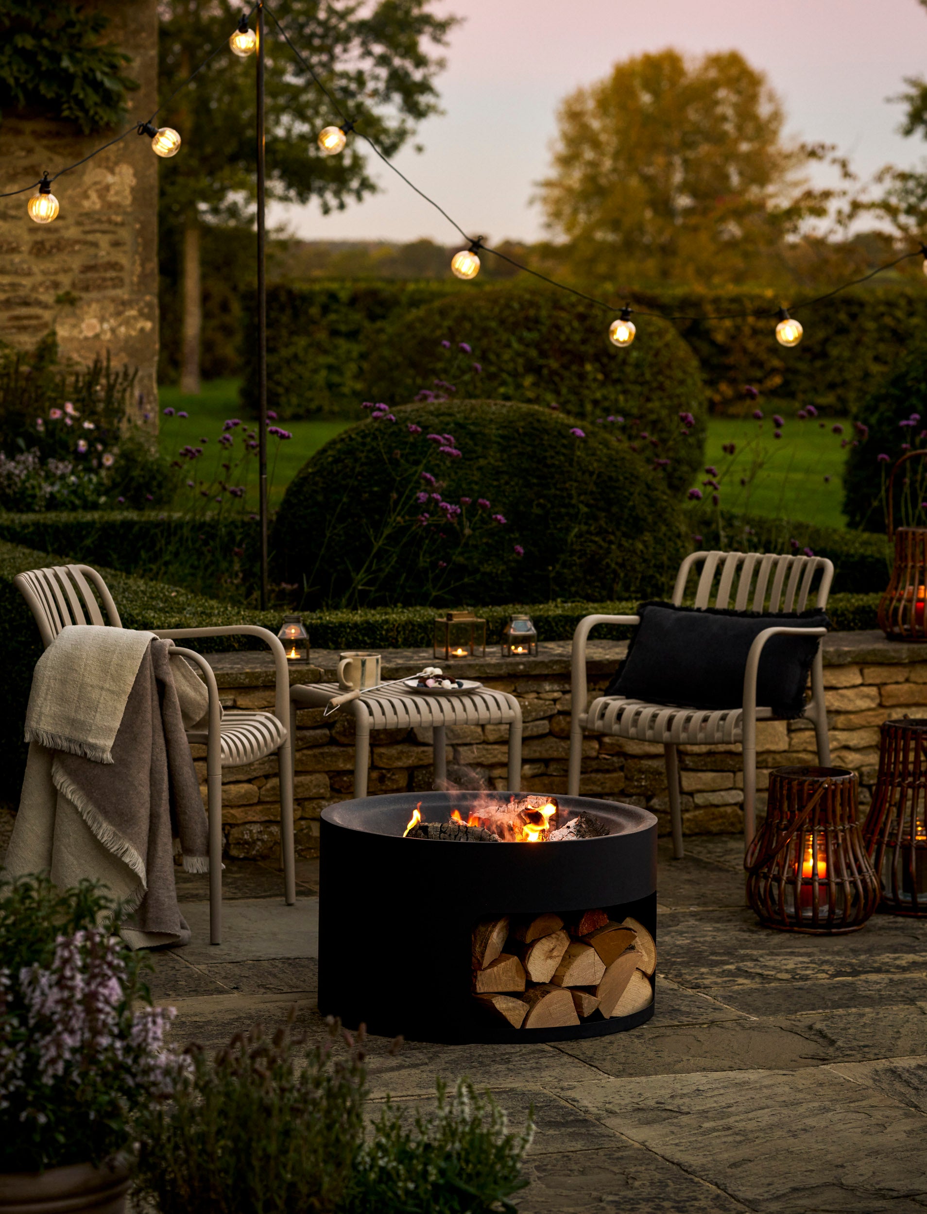 Garden Trading - Edgeworth Armchairs & Side Table Set / Clay