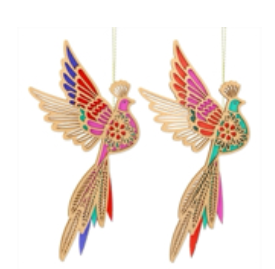 Wood Flying Rainbow Bird Dec, Lge, 2as .