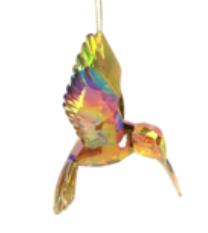 Amber Acrylic Hummingbird (7x9x10cm)