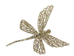 Gold Sparkling Dragonfly Clip .