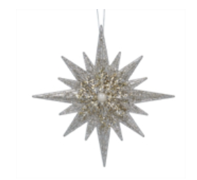 Gold/Silver Sparkle/Acrylic Bethlehem Star Dec .