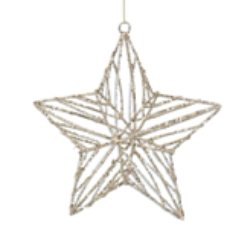 Pale Gold Wire Mesh 5-Point Star Dec // .