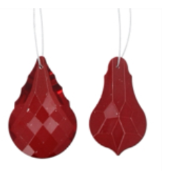 Red Glass Pendant Dec, 2as .