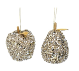 Pale Gold Sequin Apple/Pear Dec, 2as .