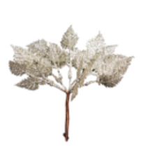 Pale Gold Sparkling Acrylic Leaf Bunch Pick .