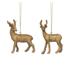 Old Gold Resin Reindeer Dec, 2as .