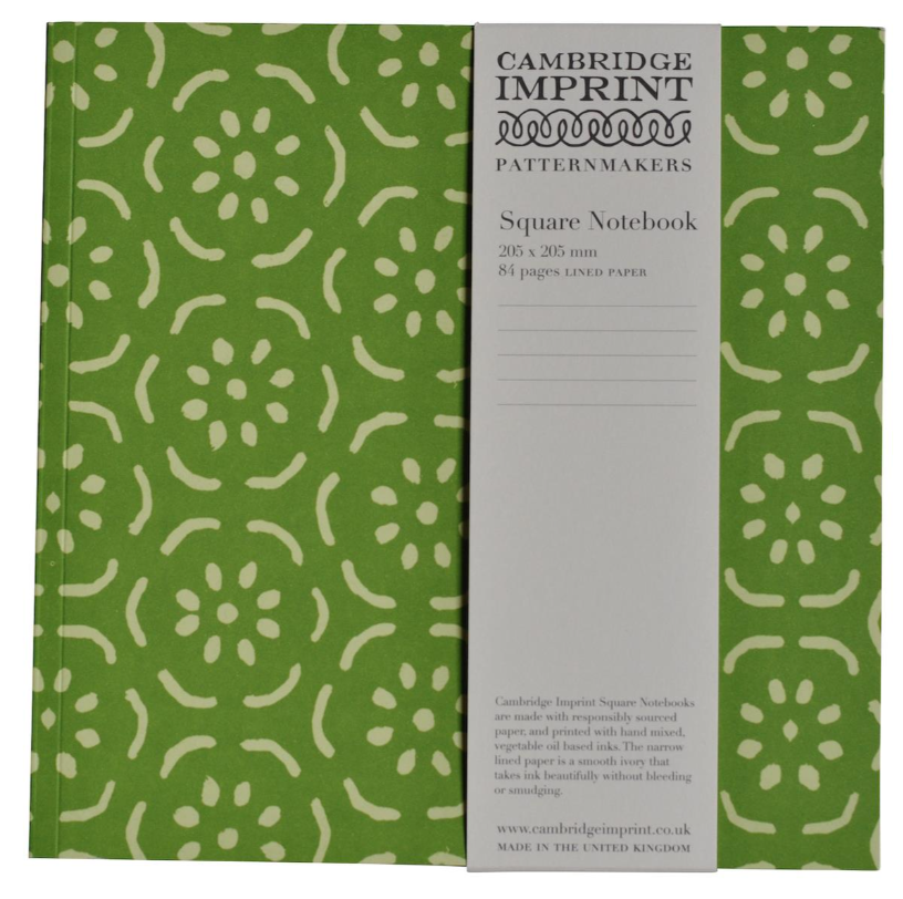 Cambridge Imprint Square Notebook Pear Halves Green