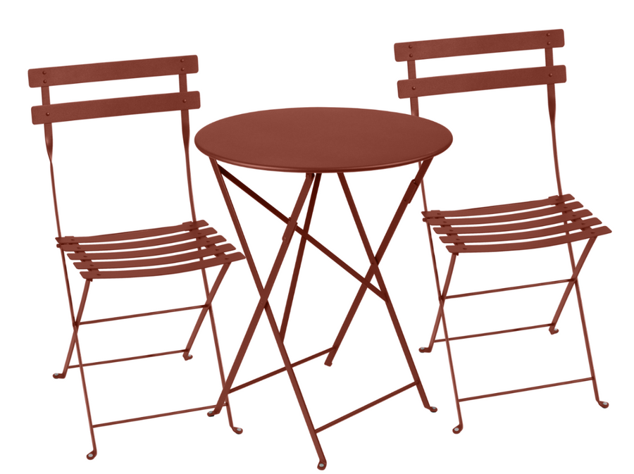 Fermob Bistro Set- Red Ochre- 60cm Table and 2 Chairs
