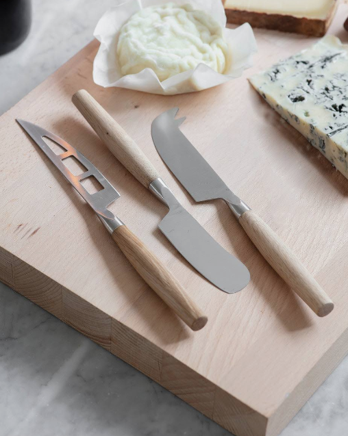 Garden Trading - Cheese Knives- Set of 3- Natural/Stainless Steel