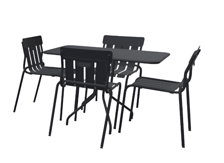 Fermob- Petale & Stripe Dining Set/ Anthracite