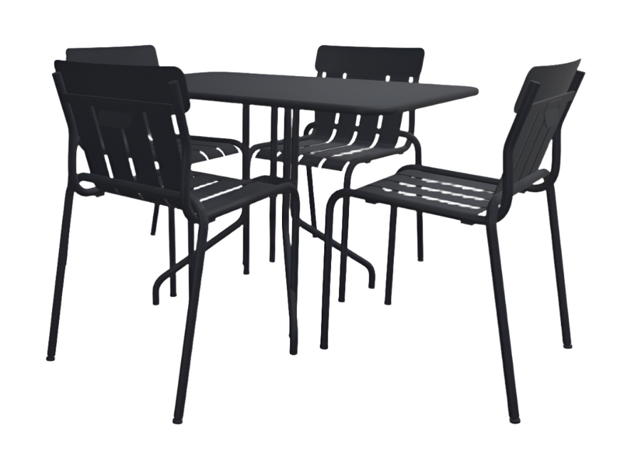 Fermob- Petale & Stripe Dining Set/ Anthracite