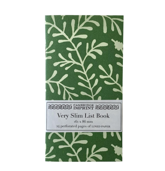 Cambridge Imprint - Very Slim List Book/Sprig Green