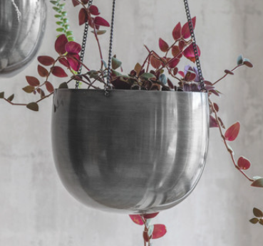 Garden Trading- Hanging Plant Pot, 15cm/Antique Pewter