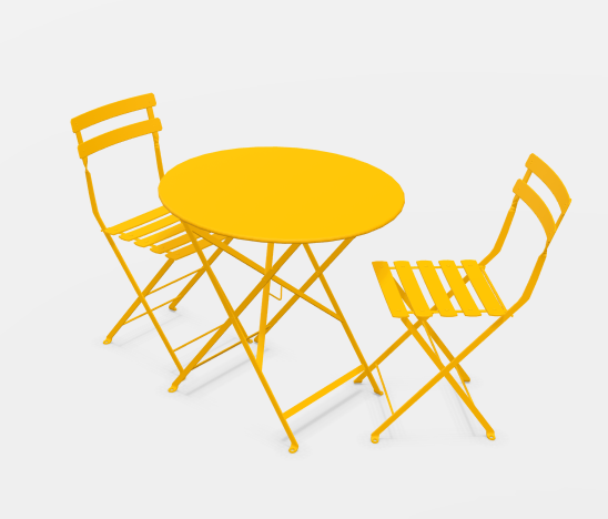 Fermob- Bistro Set - Honey - 77cm Table and 2 Chairs