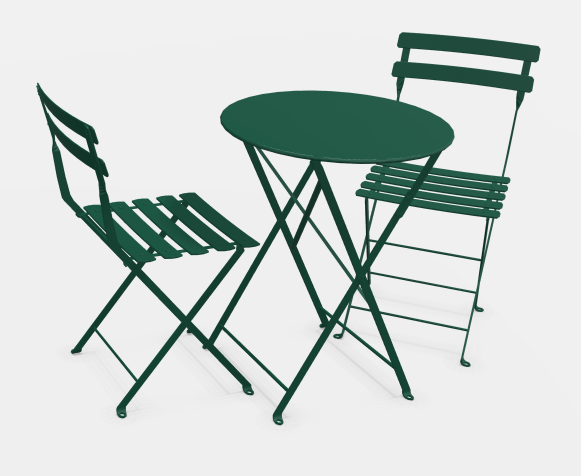 Fermob- Bistro Set - Cedar Green- 60cm Table and 2 Chairs