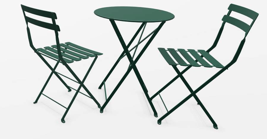 Fermob- Bistro Set - Cedar Green- 60cm Table and 2 Chairs